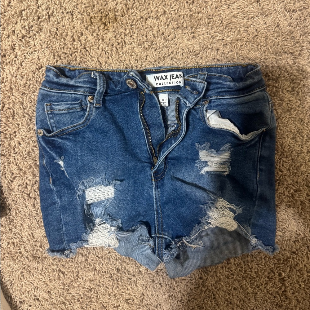 Wax Jean Classic Blue Denim Shorts